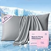 Instant Chill Cooling Pillowcase for Hot Sleepers, 2% HA Infused Pillowcase Hydrates Skin & Hair, Reduces Wrinkles & Frizz, S