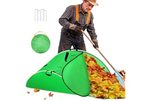 CL FUN Leaf Collector, Portable Pop Up Lawn and Leaf Collector Bag Chute, Foldable Leaves Collector with Storage Bag and Garden Staples, Reusable Leaf Pickup Tools Yard Garden Leaf Bags for Leaves Lawn Trash