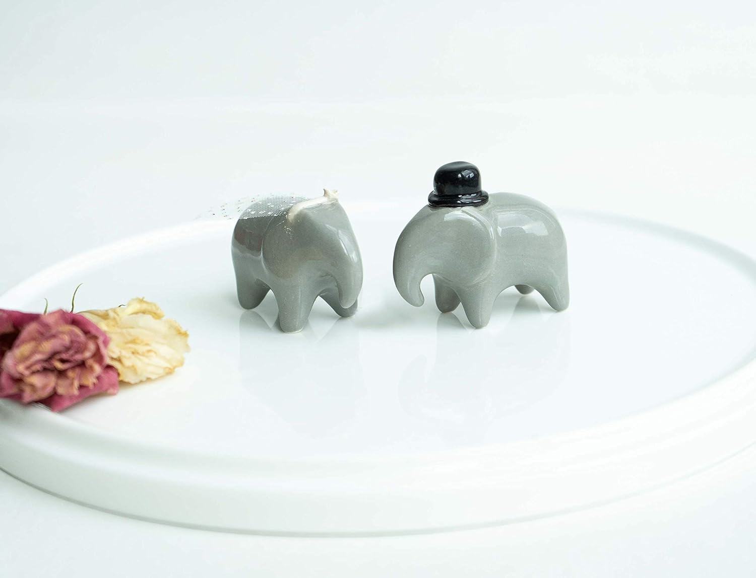 Amazon Com Handmade Ceramic Elephant Couple Cake Toppers Handmade