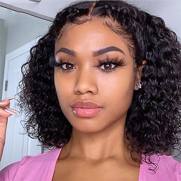 Amazon Com Short Bob Lace Front Human Hair Wigs With Baby Hair