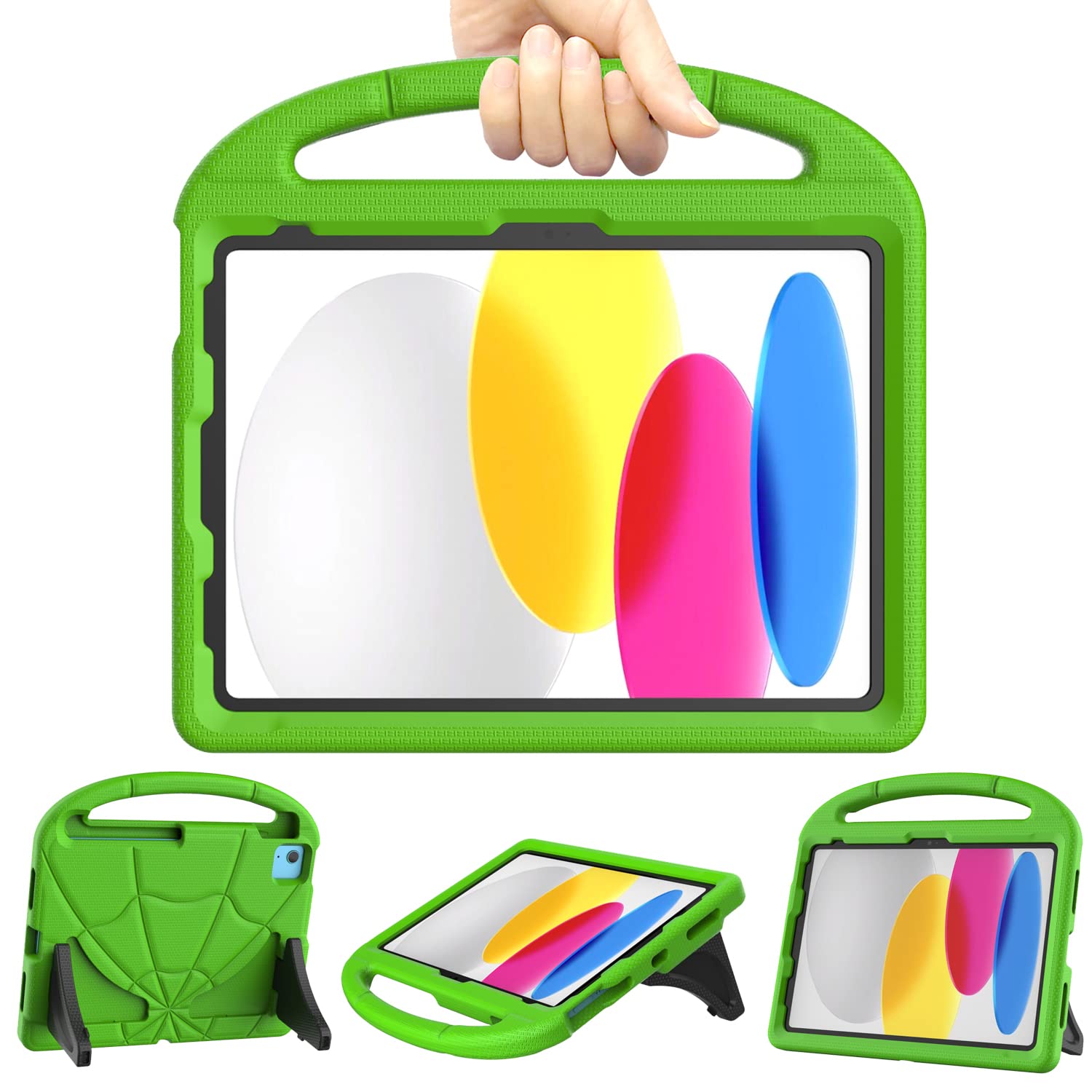 Kids Case for iPad (A16) 11th Generation 11inch 2025/iPad 10th Generation 10.9 inch 2022, Mansiruyi Shockproof Handle Stand iPad 10.9 inch/11 inch Case for kids - Green