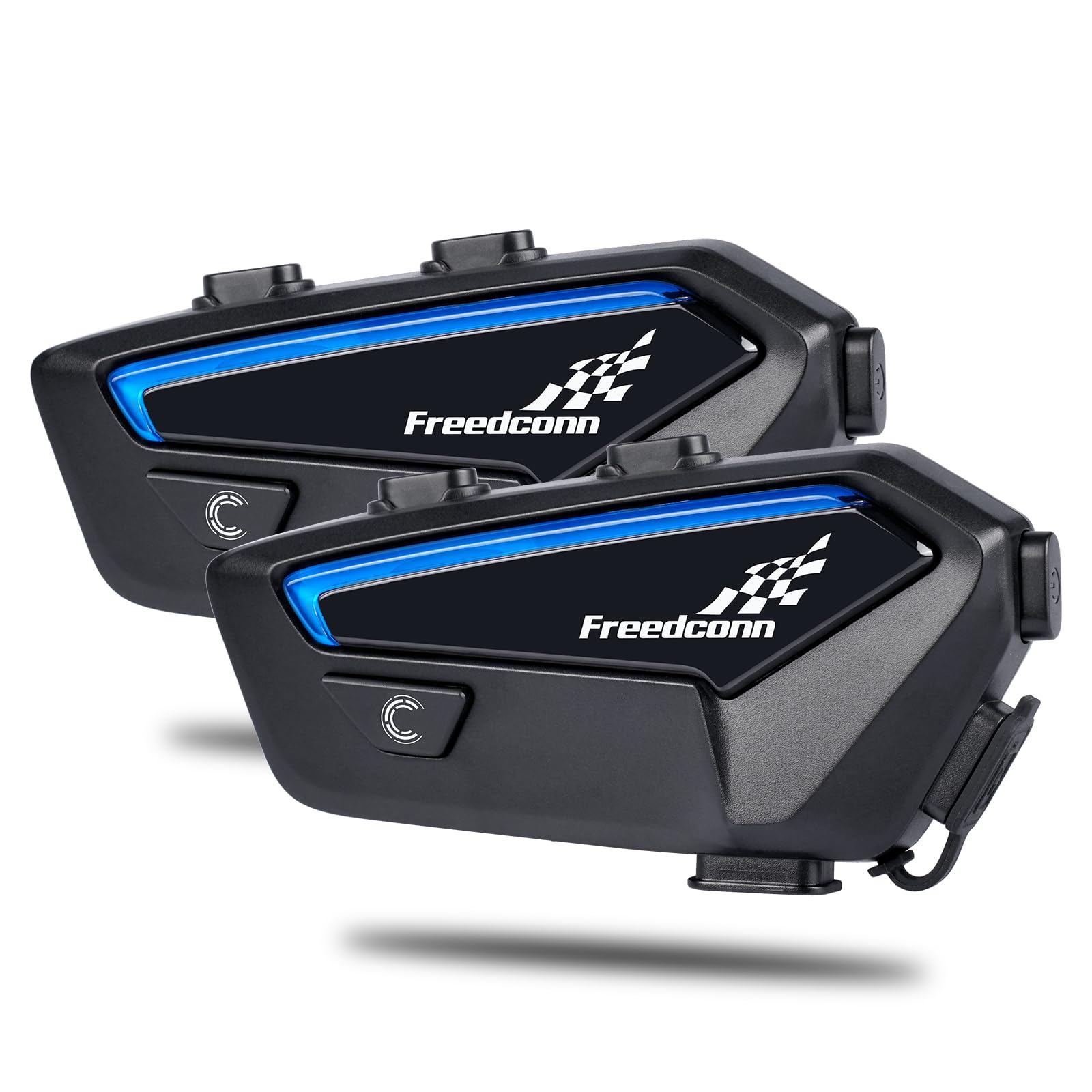 FreedConn Motorcycle Bluetooth Intercom Headset FX 2-10 Riders Up to 4800Feet Motorcycle Noise Cancellation Music Share Helmet Bluetooth Intercom for ATV/Dirt Bike with IP67/GPS/FM 2Pack