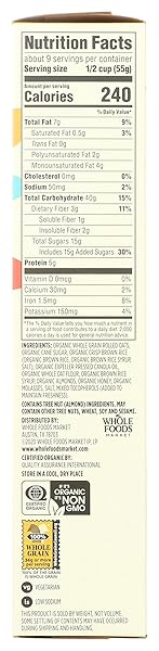 365 BY WHOLE FOODS MARKET, ORGANIC OAT & HONEY GRANOLA, 17 OUNCE