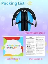 Dr.meter Ear Muffs 27NRR Kids Noise Cancelling Headphones Blue EM100 view 8
