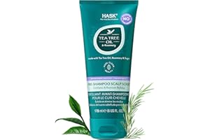 Hask TEA TREE OIL & ROSEMARY Pre-Shampoo Scalp Scrub for All Hair Types, Color Safe, Gluten-Free, Sulfate-Free, Paraben-Free, Cruelty-Free, 6 OZ