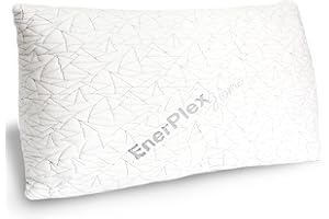 EnerPlex Memory Foam Pillows - Pack of 1 Adjustable, CertiPUR-US Certified King Size Pillows for Sleeping w/Extra Foam & Removable Viscose of Bamboo Cover - Machine Washable Firm Pillow
