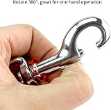 QWORK Stainless Steel Trigger Clips Swivel Clasp for Dog Leads Keyring view 3