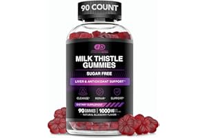 Effective Nutra Milk Thistle Gummies | Sugar-Free Milk Thistle Extract 1000mg for Liver Detox & Antioxidant Support | Vegan, Gluten-Free| 45-Day Supply, Natural Berry Flavor, Made in USA (90 Count)