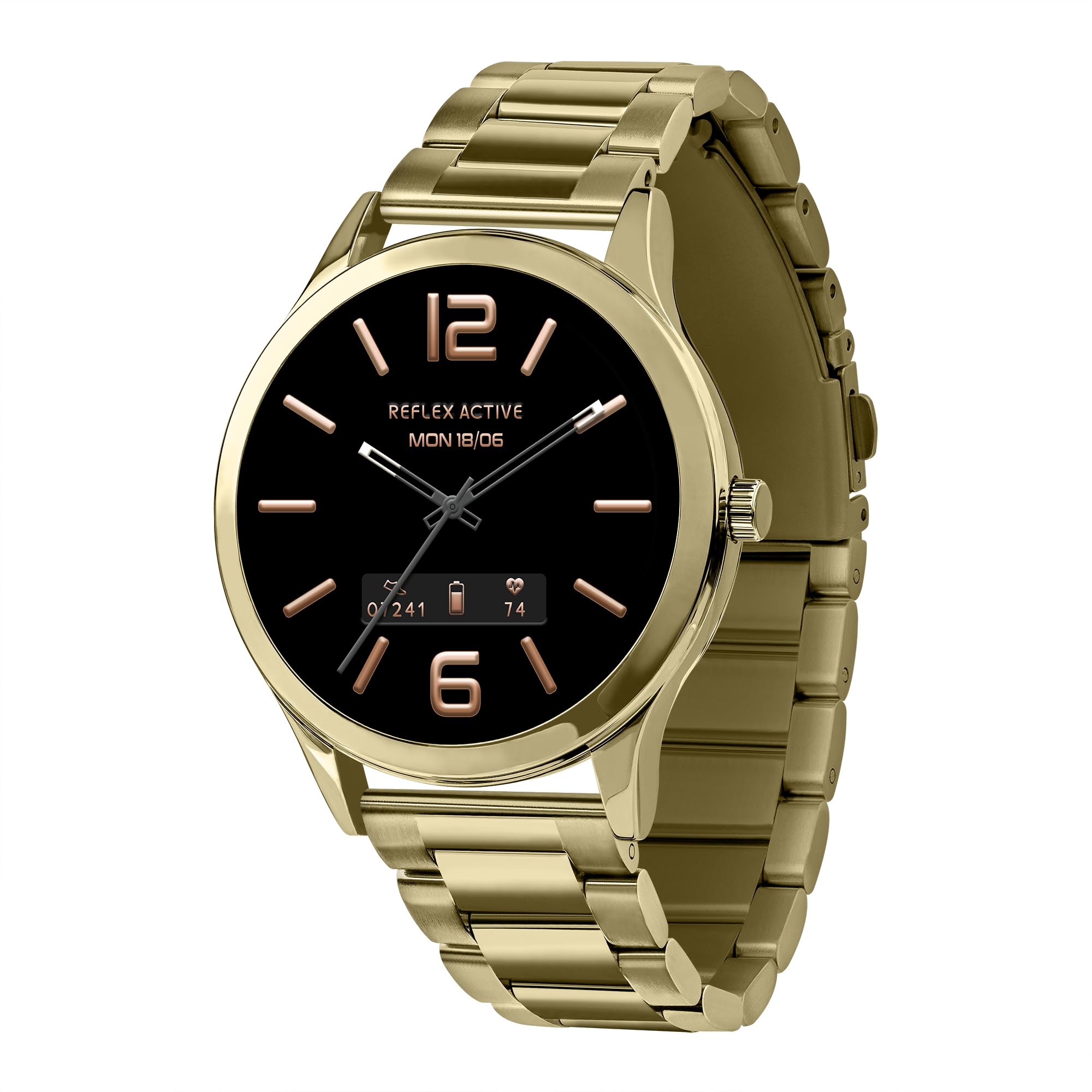 Reflex Active Series 31 Amoled Smart Calling Watch for Women Men with Bluetooth, 1.19'', Fitness Tracker, Blood Oxygen, Heart Rate Monitoring and Stainless Steel Bracelet Compatible with Android IOS