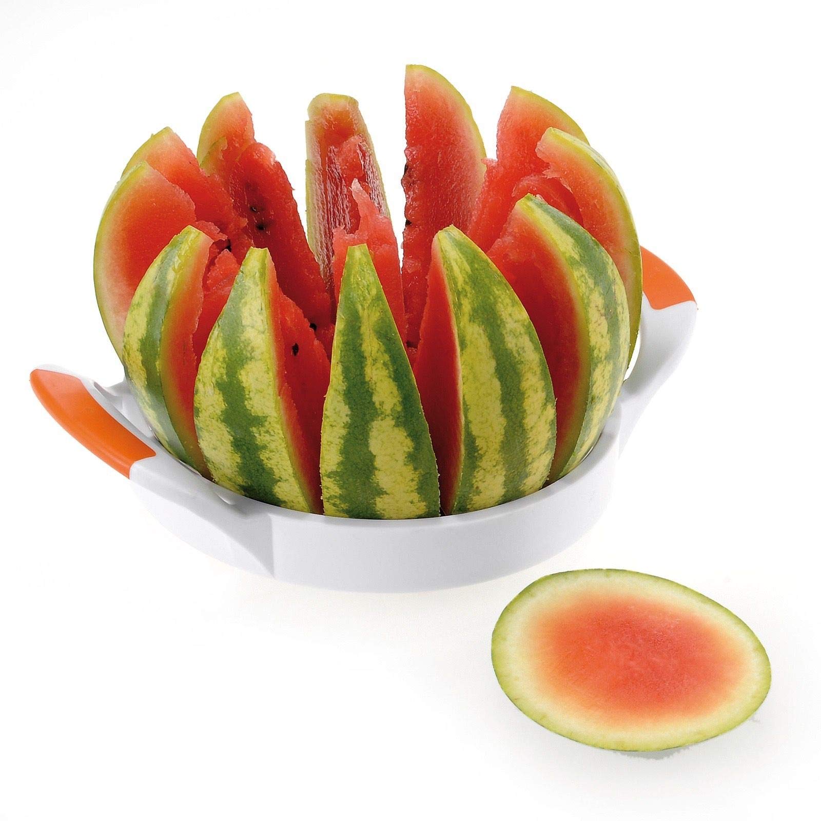 Westmark Melon Divider With Blade Protector, 29.7 X 21.5 X 3.6 Cm, Stainless Steel/Plastic, Jumbo, White/Orange/Silver, 51602270