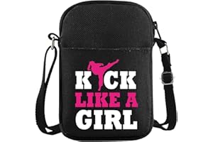 JXGZSO Karate Shoulder Bag Kick Like A Girl Shoulder Bag Martial Arts Merch Taekwondo Lovers Gift
