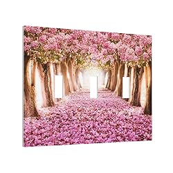 Romantic Pink Cherry Forest 3 Gang Light Switch