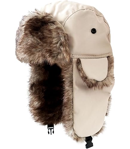 Kawaii Japanese Pom Trapper Hat, Faux Fur Ball Beanie Drawstring