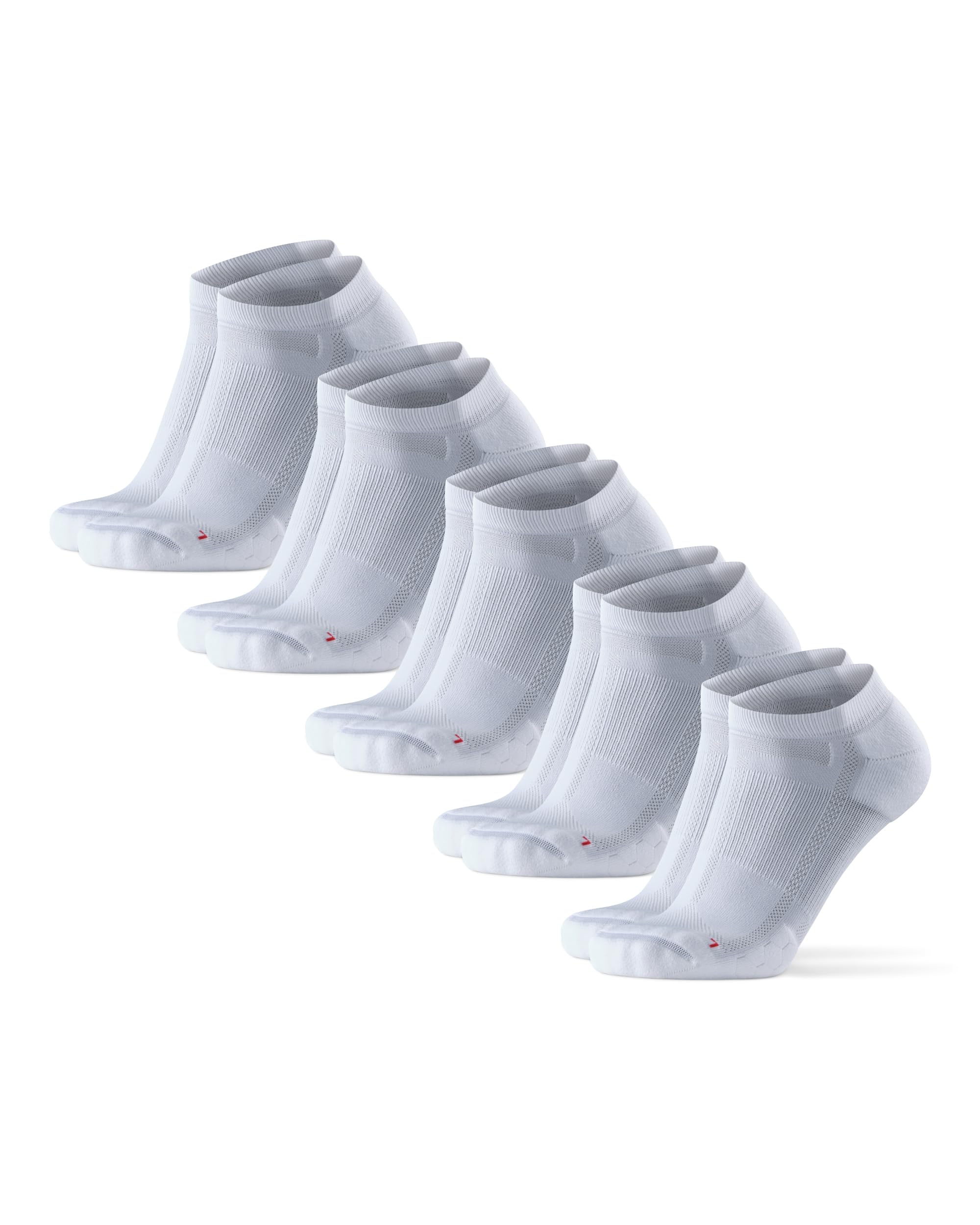 DANISH ENDURANCE Ankle Running Socks for Men Women, Anti Blister, Cycling, Fitness, White 5-pack, Small Image