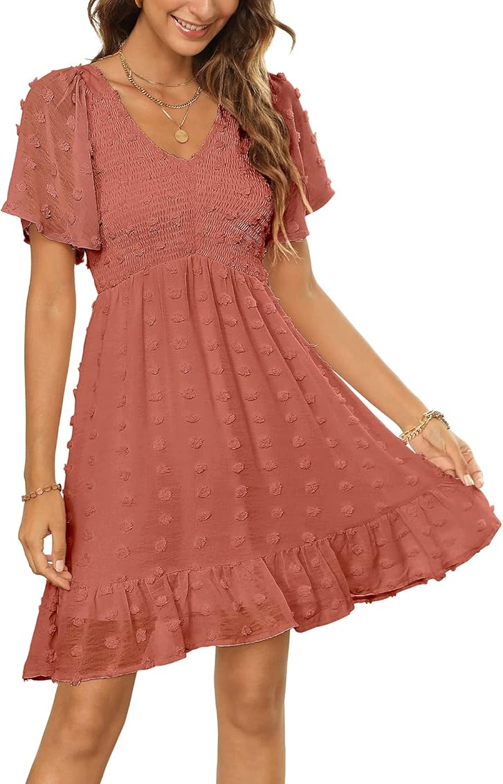 swiss dot babydoll dress