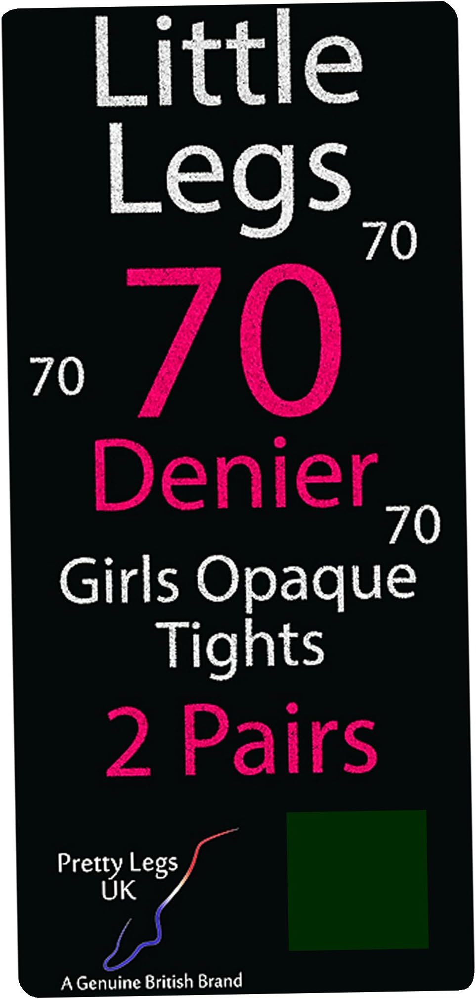 Pretty LegsGirl's Pretty Little Legs 70 Denier Opaque Tights (2 Pair Pack)
