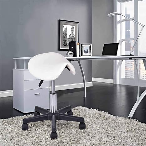 Beauty Salon Stool Rolling Saddle Chair Adjustable Massage Chair Tattoo Facial Spa Backless Swiveling Chair