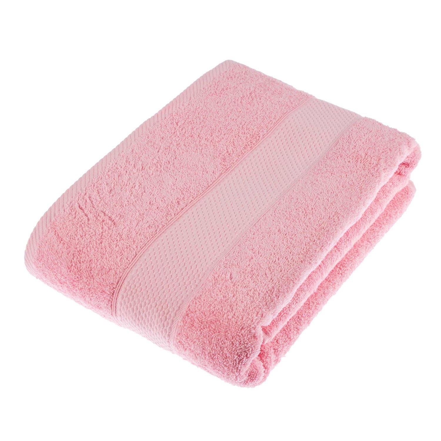 HOMESCAPES Pink Turkish Cotton Bath Sheet Super Soft Thick & Absorbent 500 GSM Towel Heavy Weight for everyday Luxury