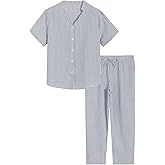 Latuza Women's Petite Seersucker Pajamas Set Cotton Pj Set Petite Size