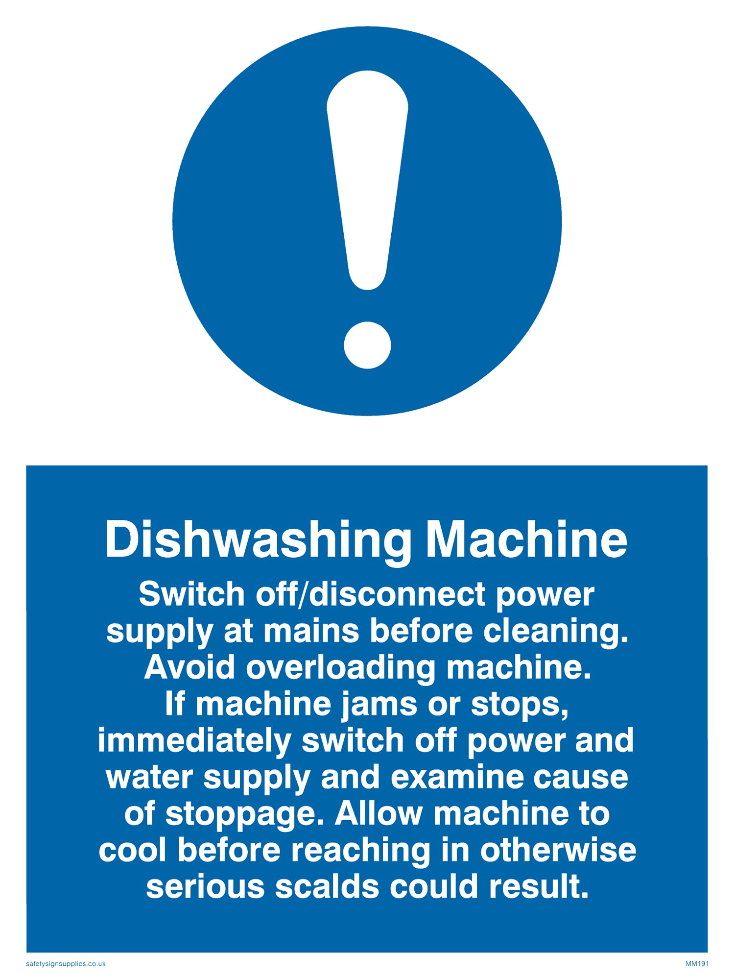 Pack of five - Dishwashing Machine Rules Sign - 150x200mm - A5P