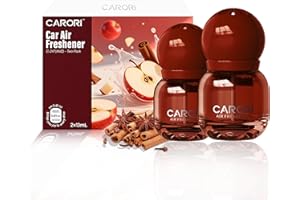 CARORI Car Air Freshener Vent Clip, Car Fresheners Long Lasting Scent (13ml x 2 Pack), Up to 180 Days, Air Freshener Deodorizer Odor Eliminator for Auto - Apple Cinnamon Perfume