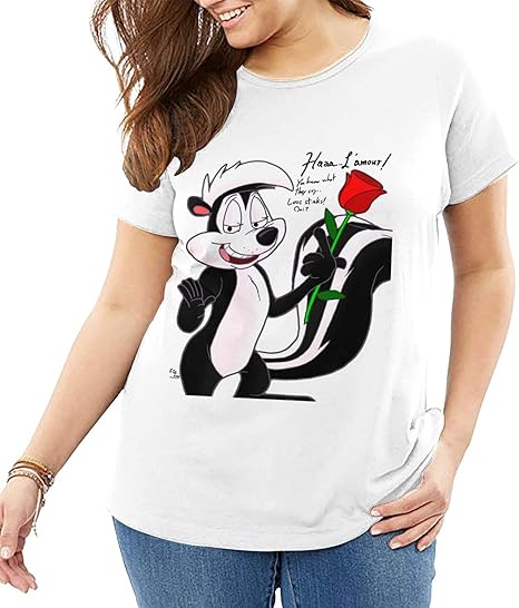 DHGDWS Pepe Le Pew Women's t-Shirt Plus Plus Size Short-Sleeved XL-6XL Shirt is Very Breathable 