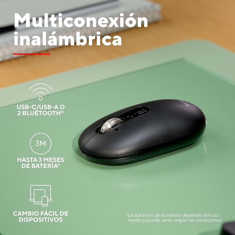 Rato sem fios Sero, Scroll Horizontal Rápido, Preto