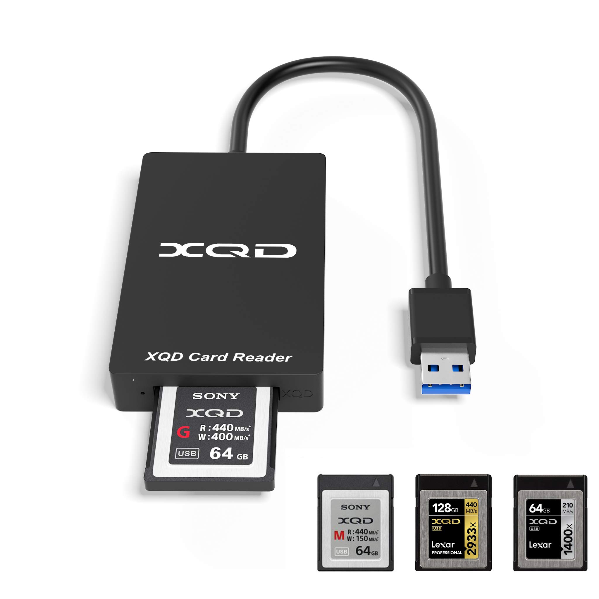 CATECK XQD M and G Series Cards, Device Card Reader 5 GB/s USB 3.0, Compatible with Mac OS and Windows