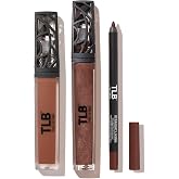 The Lip Bar Vegan Lip Kit, with Straight Livin' Lip Liner, Naturalista Liquid Matte Lipstick, and Extra Non-Sticky Lip Gloss, 3 pieces