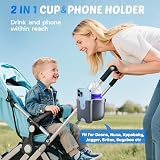 Guiseapue Pram Cup Holder with Phone Holder Universal Stroller Organizer view 2