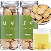 Hee Creek Large Licorice Root Slices 9.17oz/260g Organic Licorice Tea Natural Dried Herbs for Throat Soothing Tea Liquorice Roots Slices Glycyrrhiza, Gluten Free, Caffeine Free 甘草 甘草片 特级大片