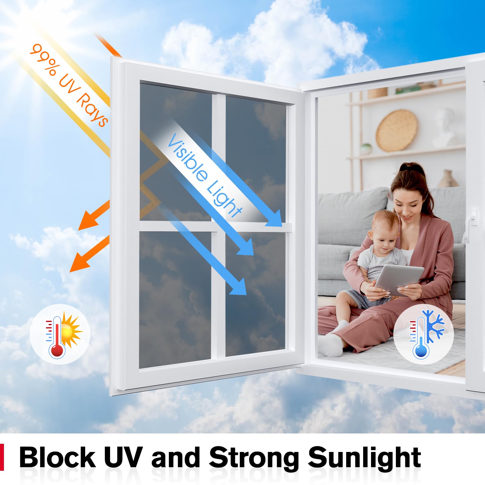 Mua Haton Window Privacy Film One Way Window Tint Film Sun Blocking ...