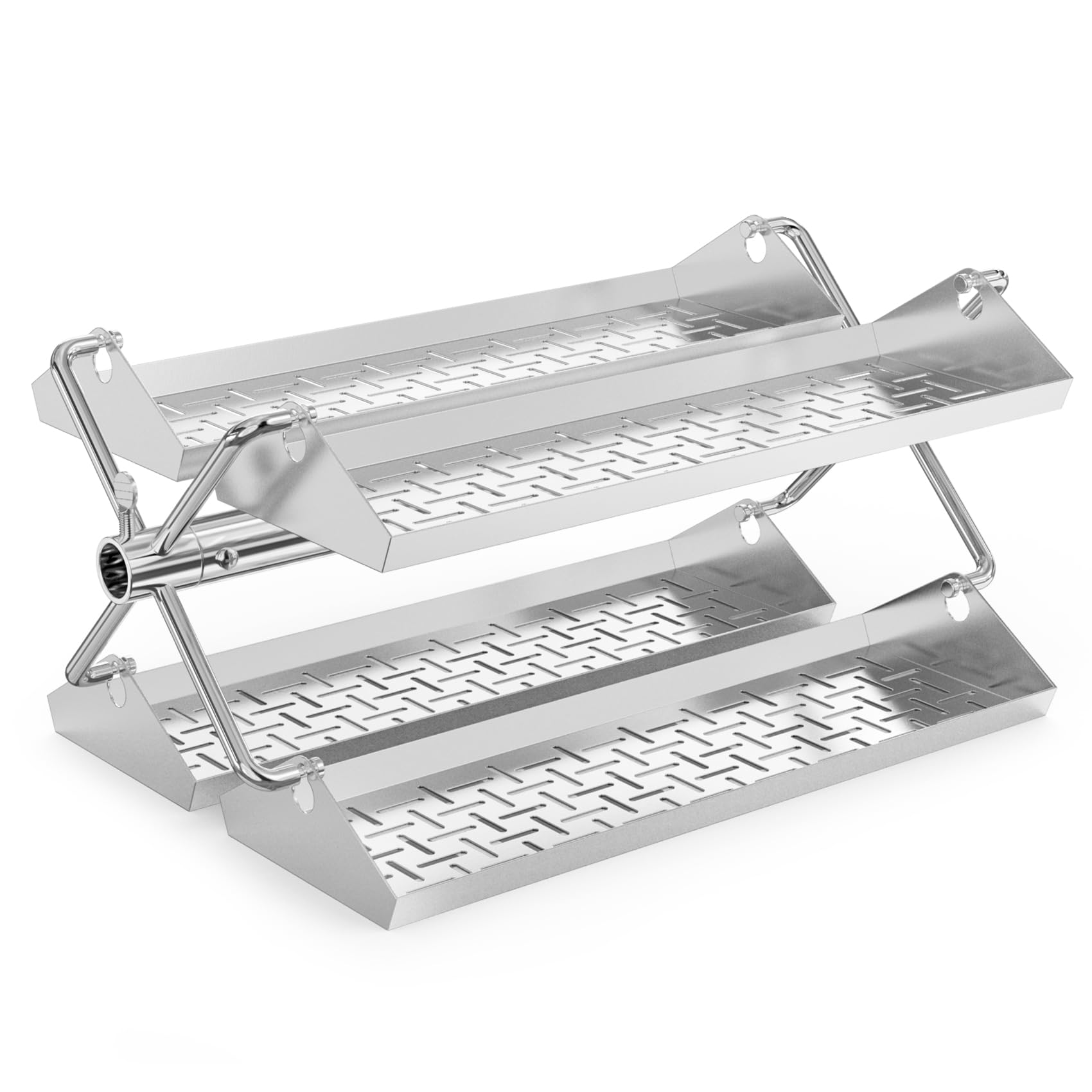 Photo 1 of onlyfire Stainless Steel BBQ Rotating Tray Rotisserie Basket for Most Grills, Fits for 3/8" & 5/16" Square, 1/2" & 3/8" Hexagon Spit Rods