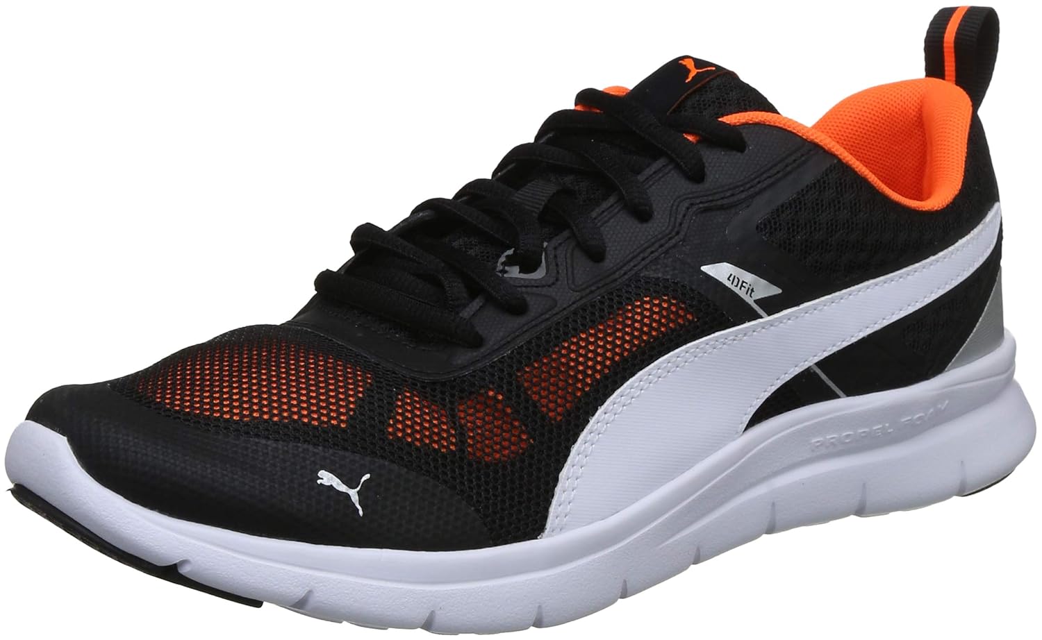 puma suede black orange