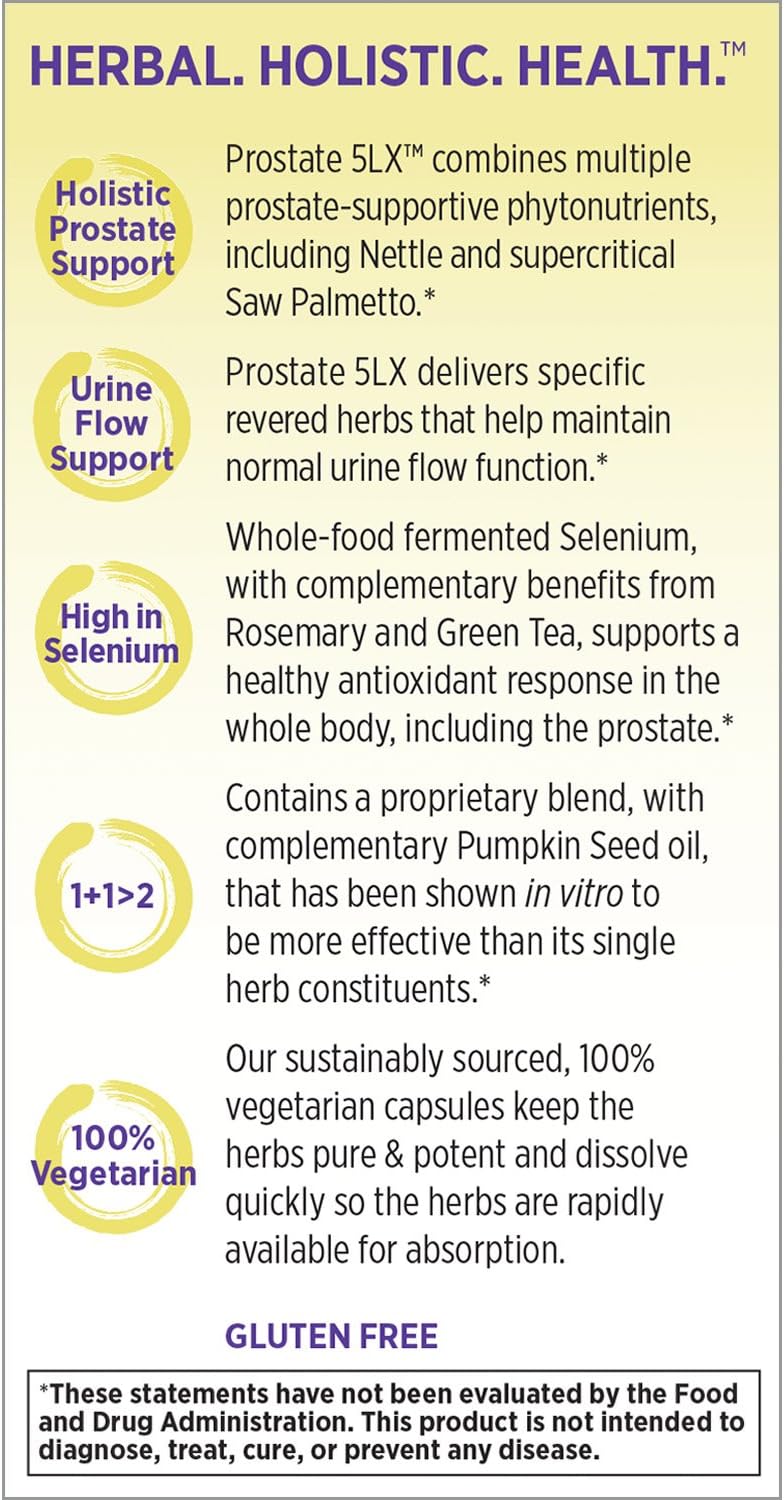 New Chapter Prostate Supplement - Prostate 5LX with Saw Palmetto + Selenium for Prostate Health - 180 ct Vegetarian Capsule: Health & Personal Care