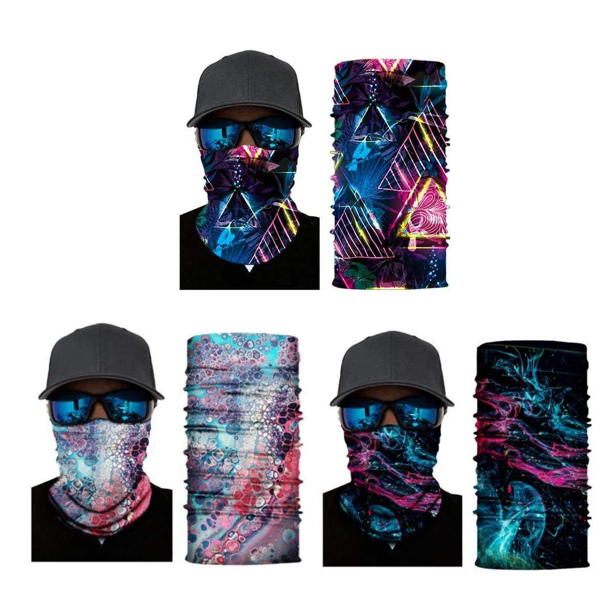 Aquarias Unisex 3 Pieces Bandana Face Mask - Headwear Bandana Face Cover Mask,Headband Scarf Neck Gaite Washable Breathable Dust Proof Motorbike Beard Covering Masks for Men & Women (Misc)