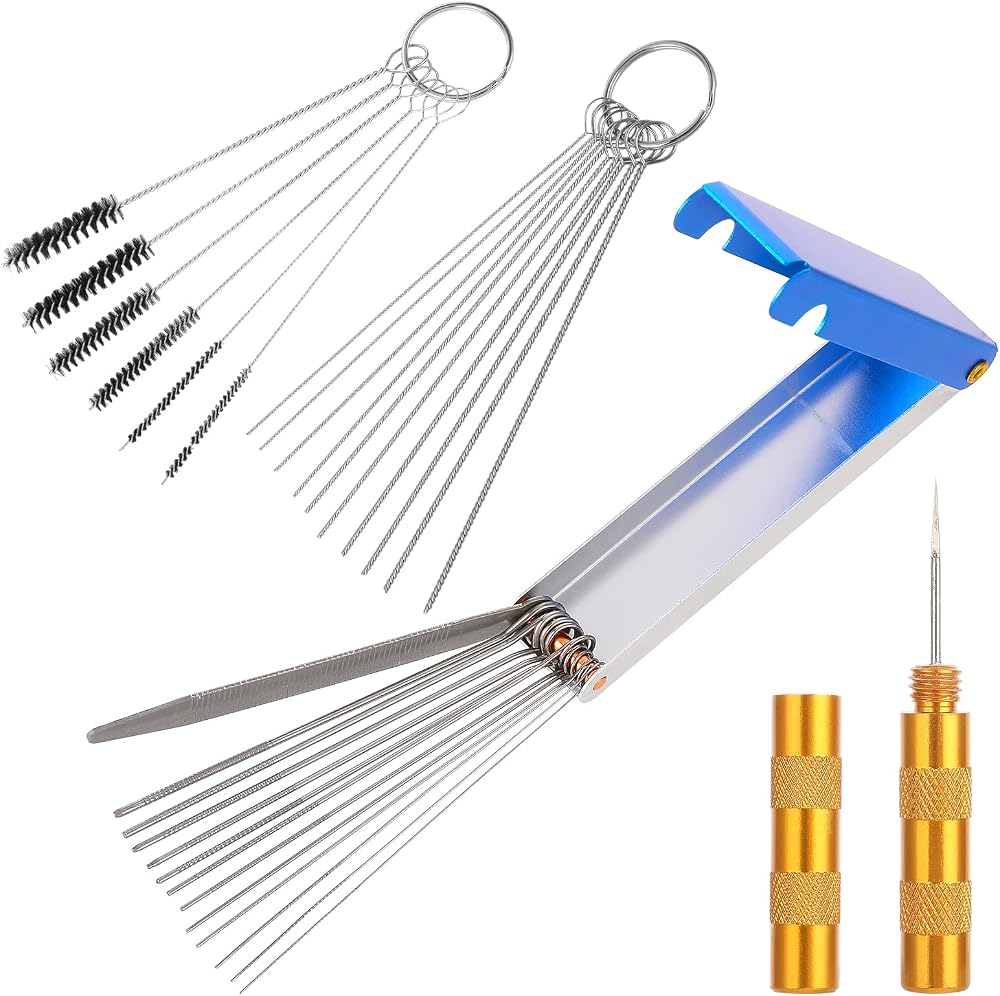 DIVINA VITAE Carburetor Cleaning Kit 13 Wires 6 Nylon Brushes 10 Needles 1 Pick