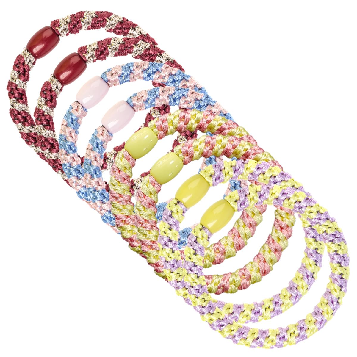 CXWLJL 8Pcs Mixed Colour Hair Ties, Elastic Hair Ties, Soft and Good Elasticity - Style 4