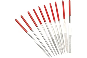 HARSKIYER 10pcs Metal File Set, 3x140mm Mini Diamond Needle File Set, Fine File Tools, Small Steel Files, Riffler File Set fo