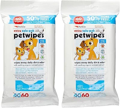Petkin Eco Pet Wipes Pack of 2 for Dogs and Cats