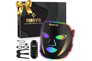 RMGVG Red-Light-Therapy-for-Face, 7 Colors LED Facial Light Therapy Mask - Birthday, Christmas, Mothers Day, Valentines Day, Self Care Gifts for Her Women Mom Best Friend Wife Teacher (Black)