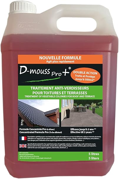 Anti Mousse Demoussant Pro Concentre 5l Toiture Terrasse Facades Traite Jusqu A 500m Amazon Fr Cuisine Maison