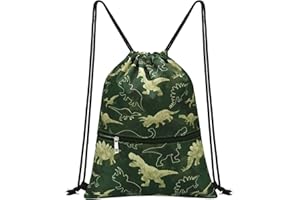 WAWSAM Kids Drawstring Backpack Waterproof, Gym Swim Bag Cinch Bag for Girls Boys Draw String Bags with Zippered Pocket