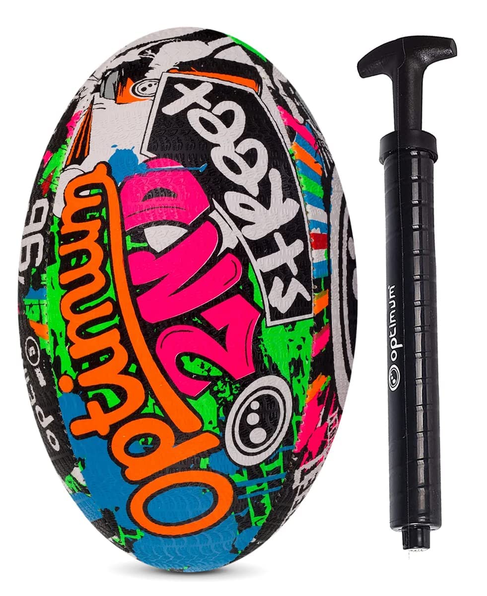 Optimum Street Rugby Ball – Durable, High-Visibility, Superior Grip & Control Surfaces & Skill Levels