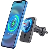 Magnetic Wireless Car Charger, 15W Fast Charging Air Vent Phone Holder Compatible with iPhone 12/12 Mini/12 Pro/12 Pro Max, C