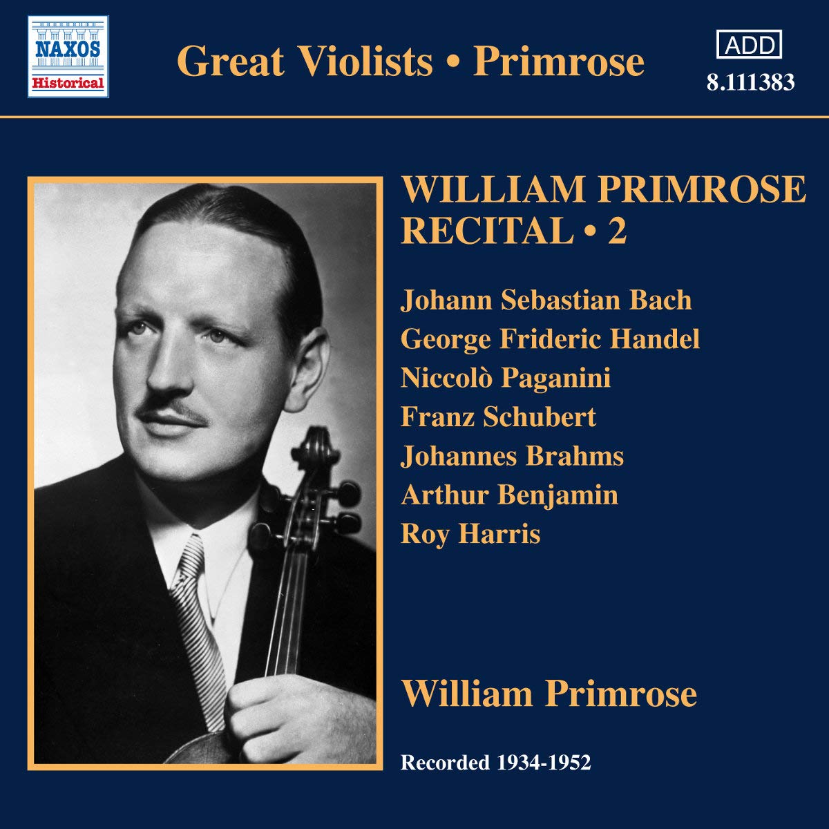 William Primrose Recital Volume 2