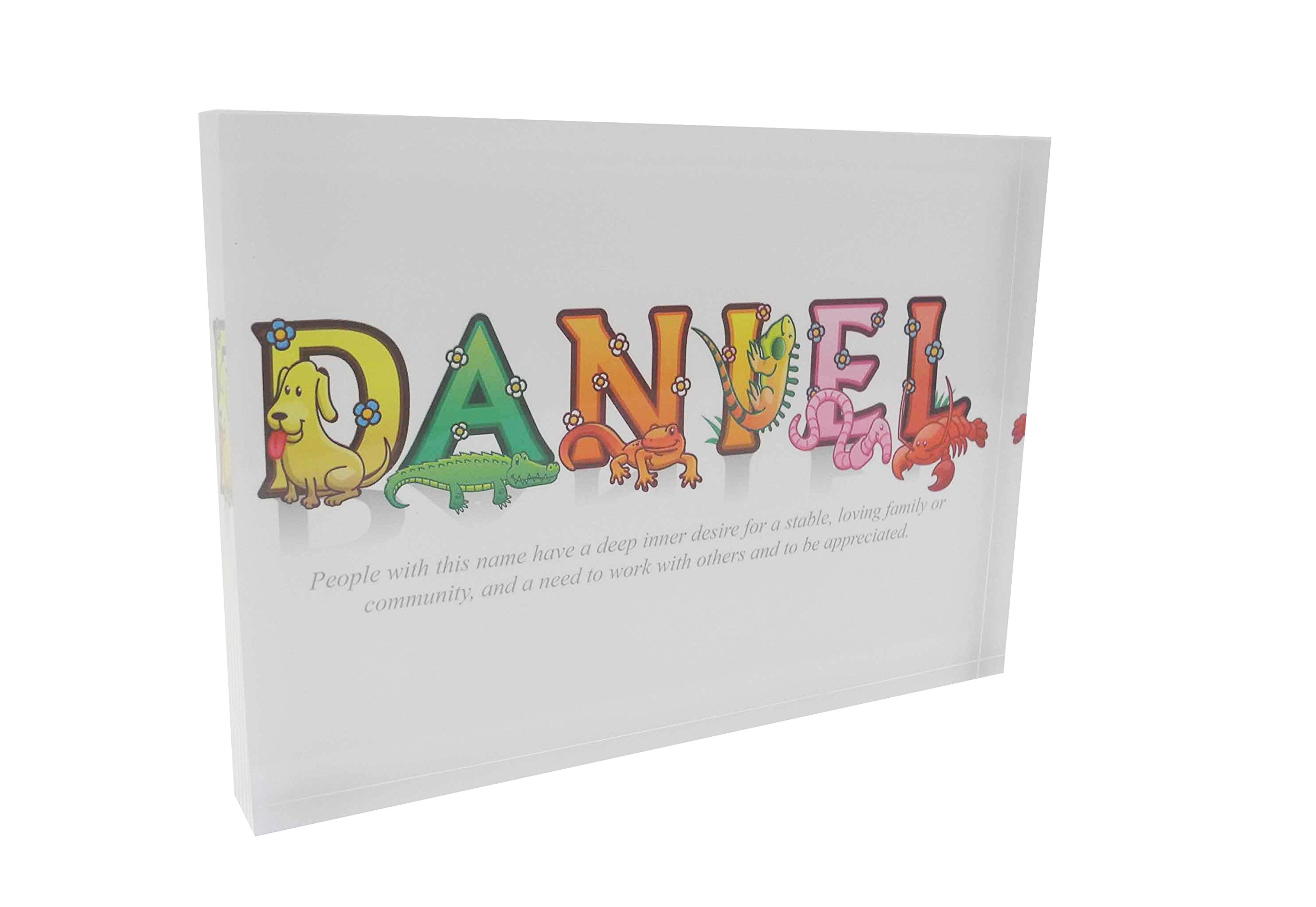 Feel Good Art A5 Diamond Polished Acrylic Token Boy's Name with Meaning-Daniel (21 x 14 x 2cm), Multicoloured, 14.8 x 21 cm