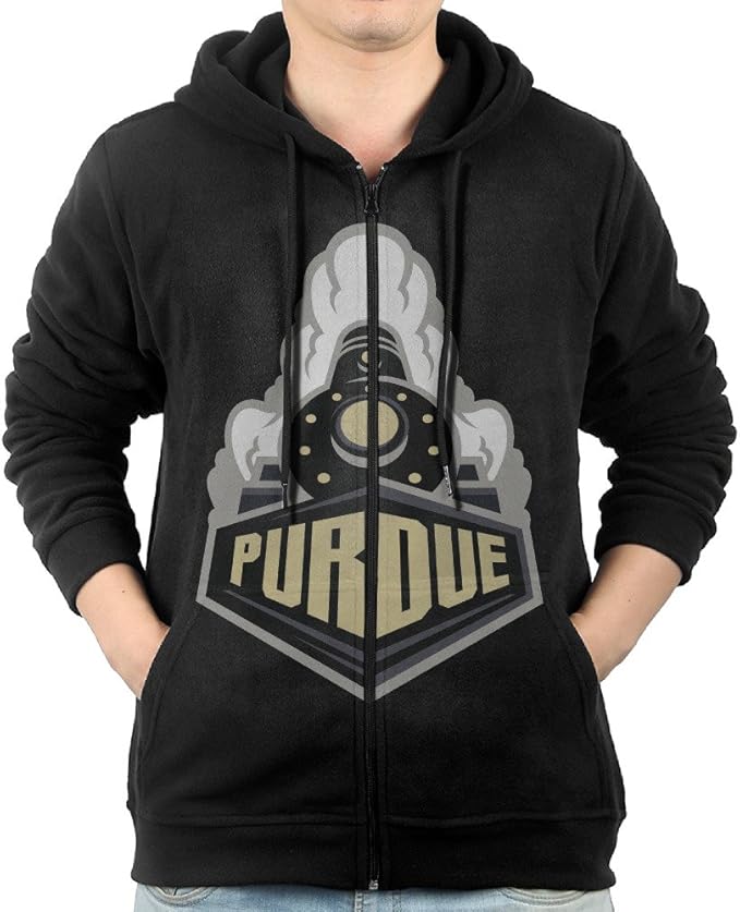 HOHOWHO Mens Purdue Boilermakers Boilers Hoodie Full Zip