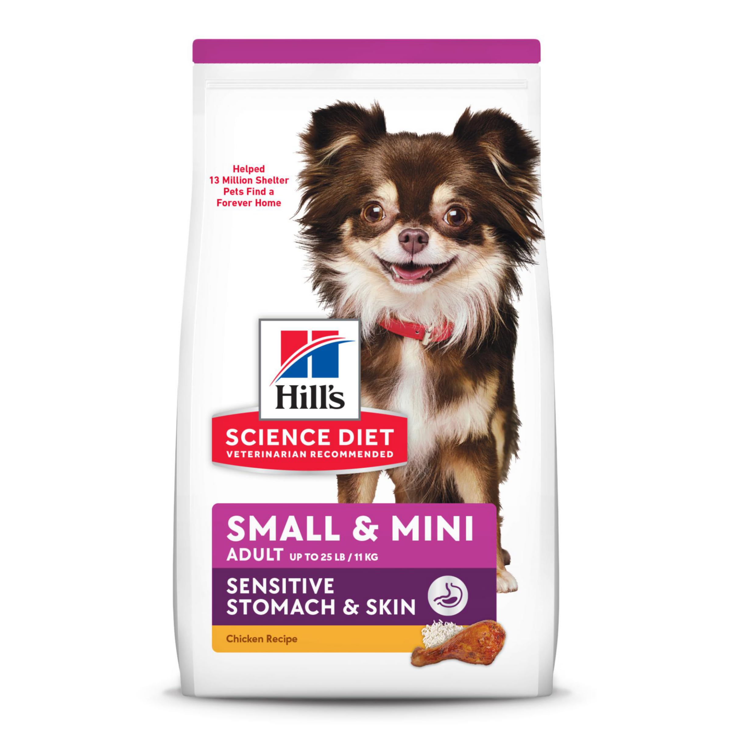 Hill's Science Diet Dry Dog Food, Adult, Small & Mini Breeds, Sensitive Stomach & Skin, Chicken Recipe, 15 lb. Bag