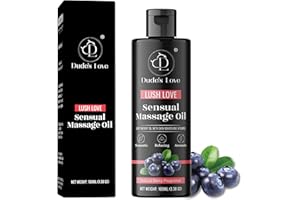 Dude's Love Organic Berry Sensual Massage Oil for Couples - Edible, Detoxifying, Stimulating - 3.38 Fl Oz